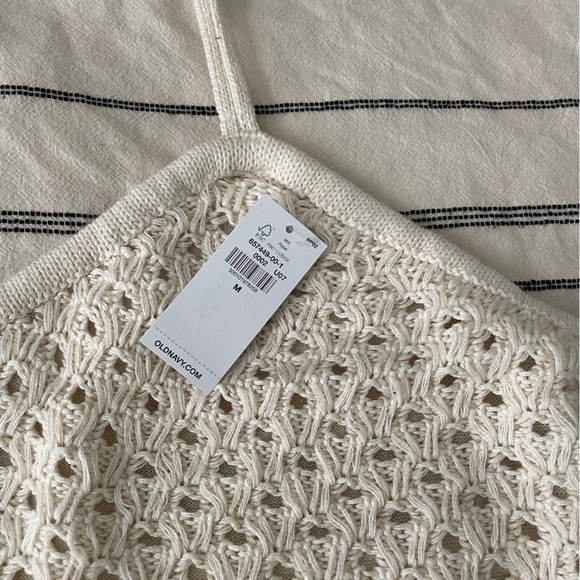 NWT Old Navy Halter Tie-Strap Crochet Mini Dress - Picture 4 of 6